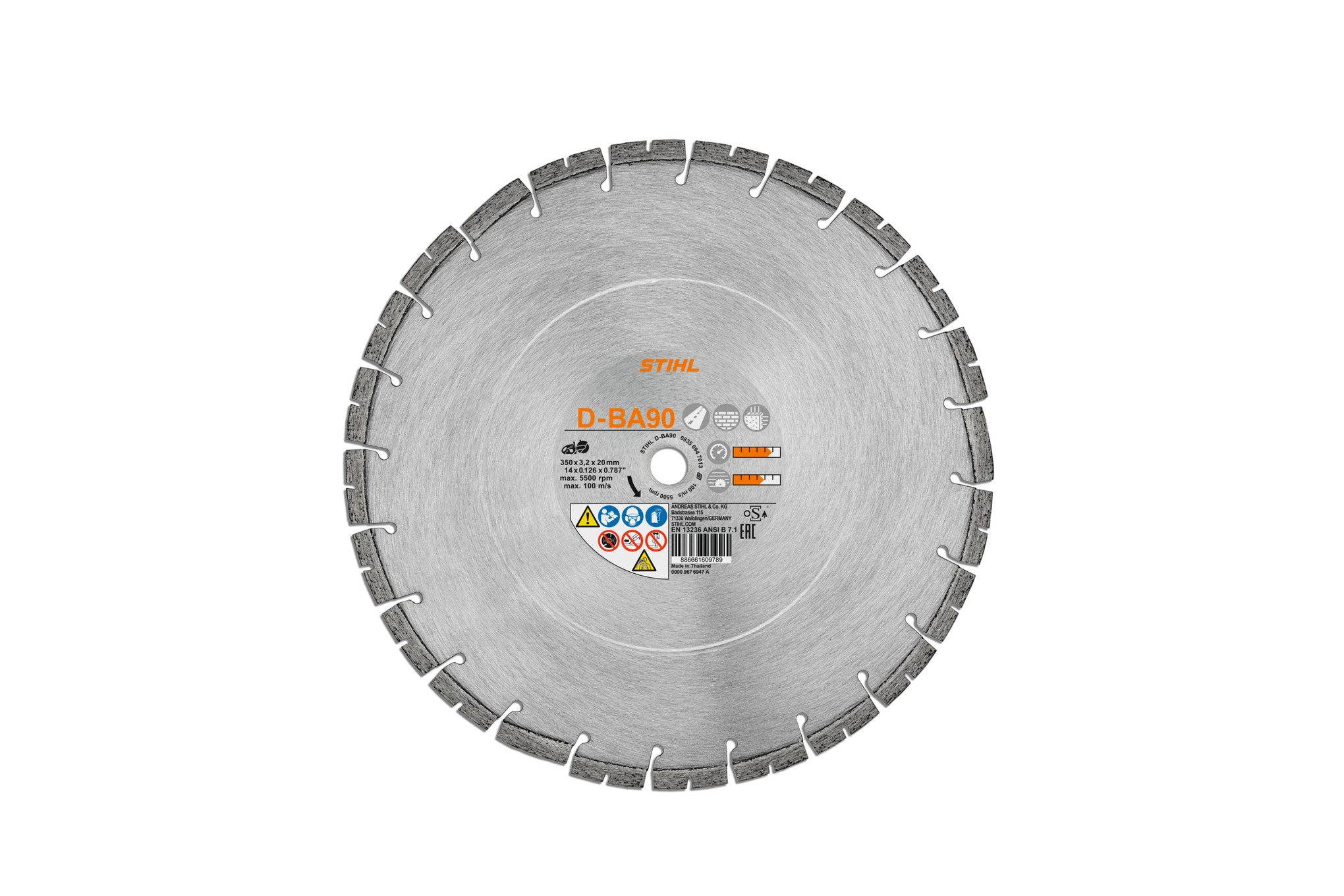 Diamant-doorslijpschijf D-BA90, Ø 350 mm