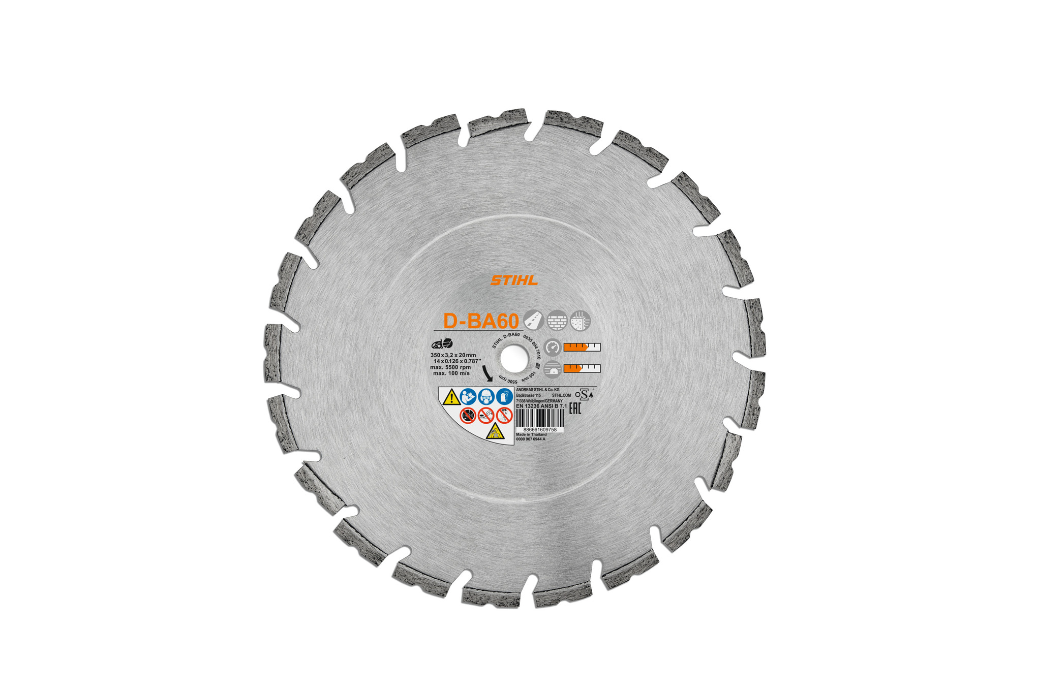 Diamant-doorslijpschijf D-BA60, Ø 300 mm