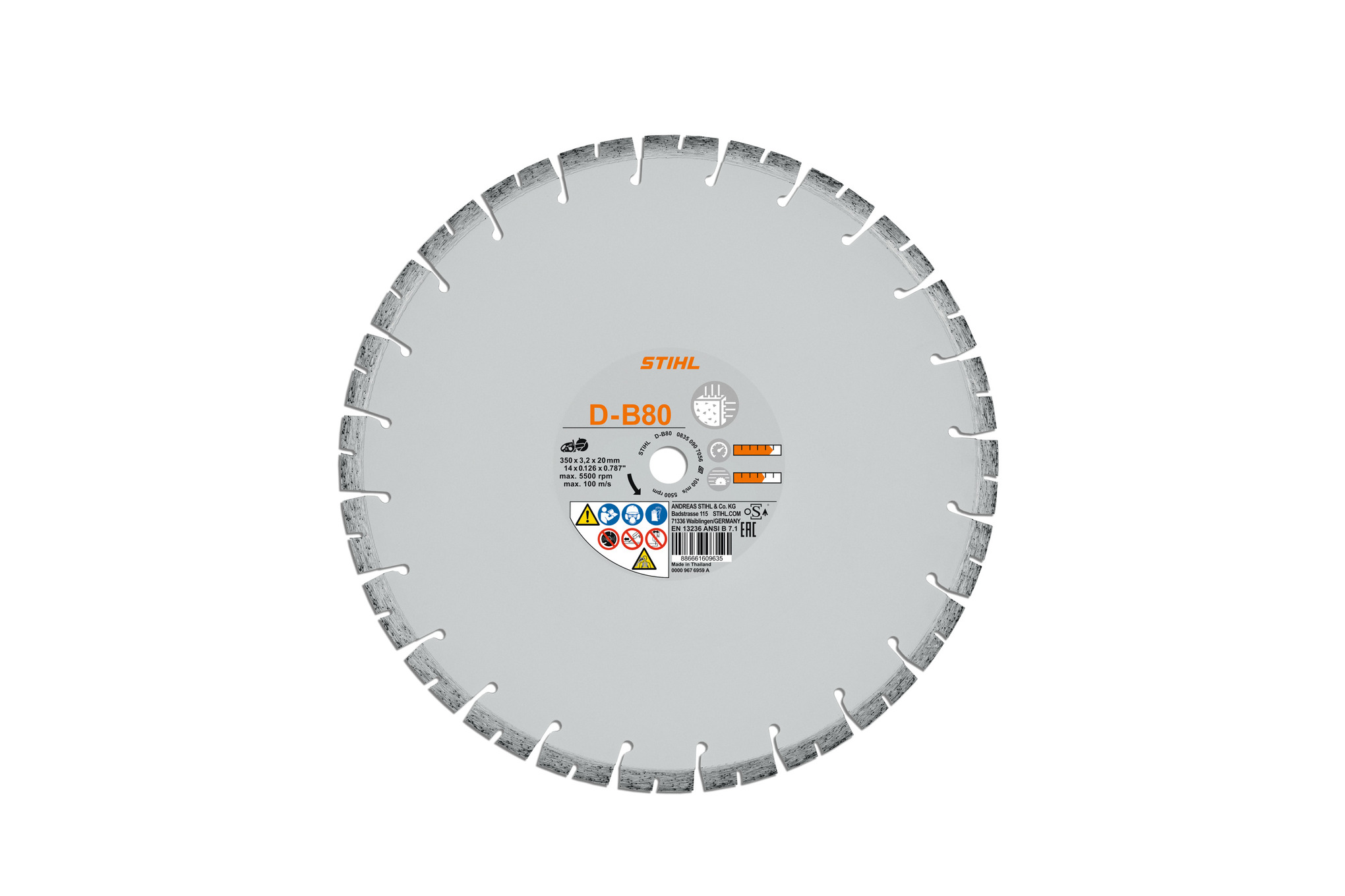 Diamant-doorslijpschijf D-B80, Ø 400 mm
