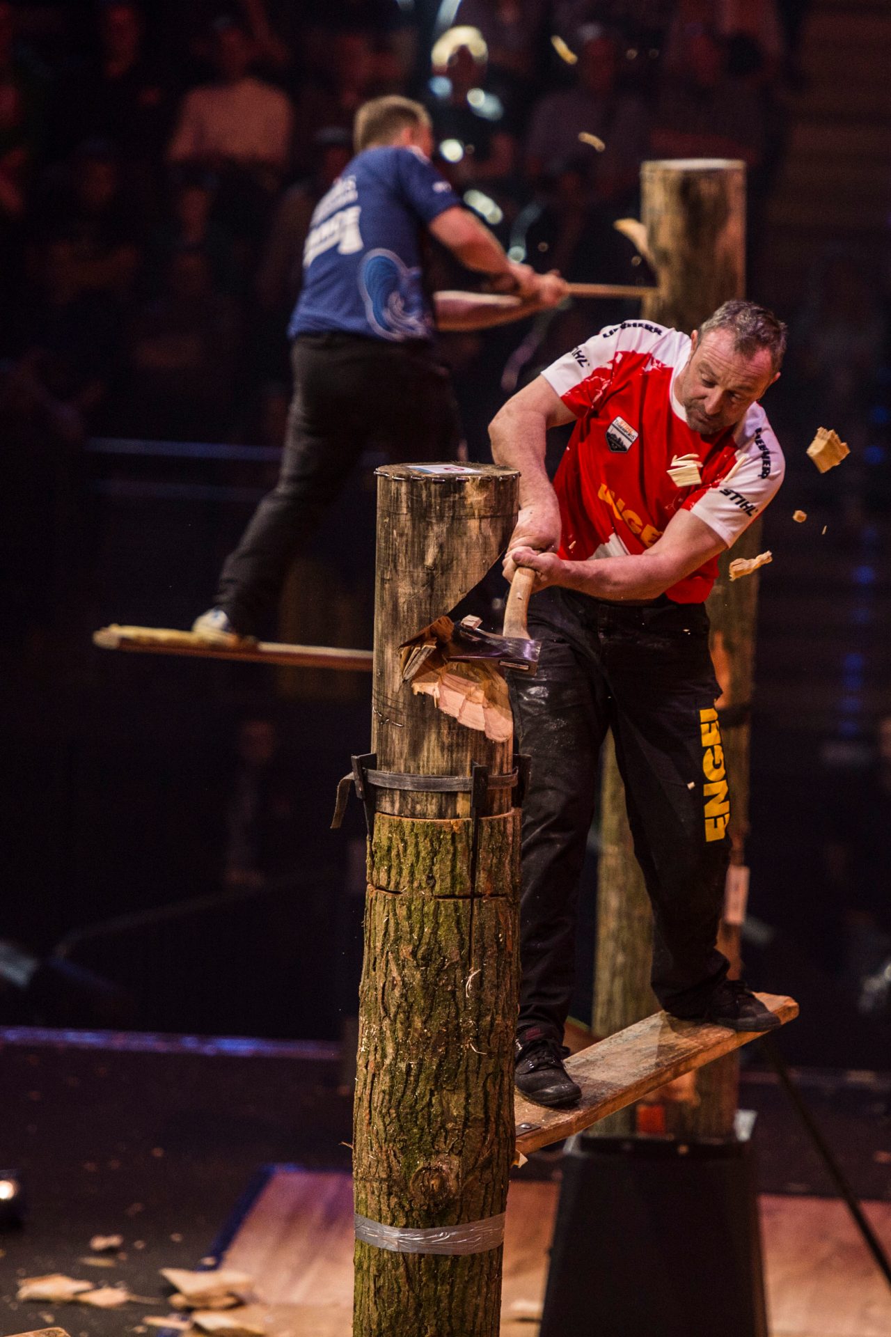 Springboard discipline op een TIMBERSPORTS® event
