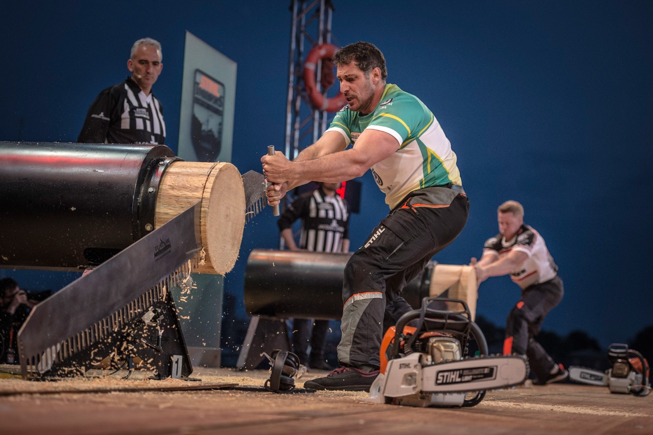 Brad De Losa (links) en Stirling Hart tijdens de Champions Trophy finale 2017 in Hamburg