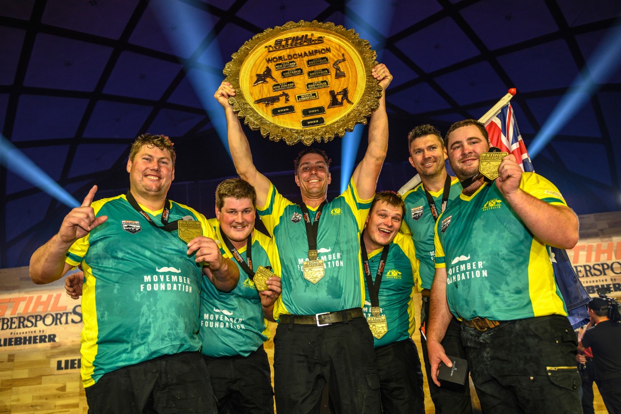 Winnaars van het WK STIHL Timbersport in 2018 in Liverpool
