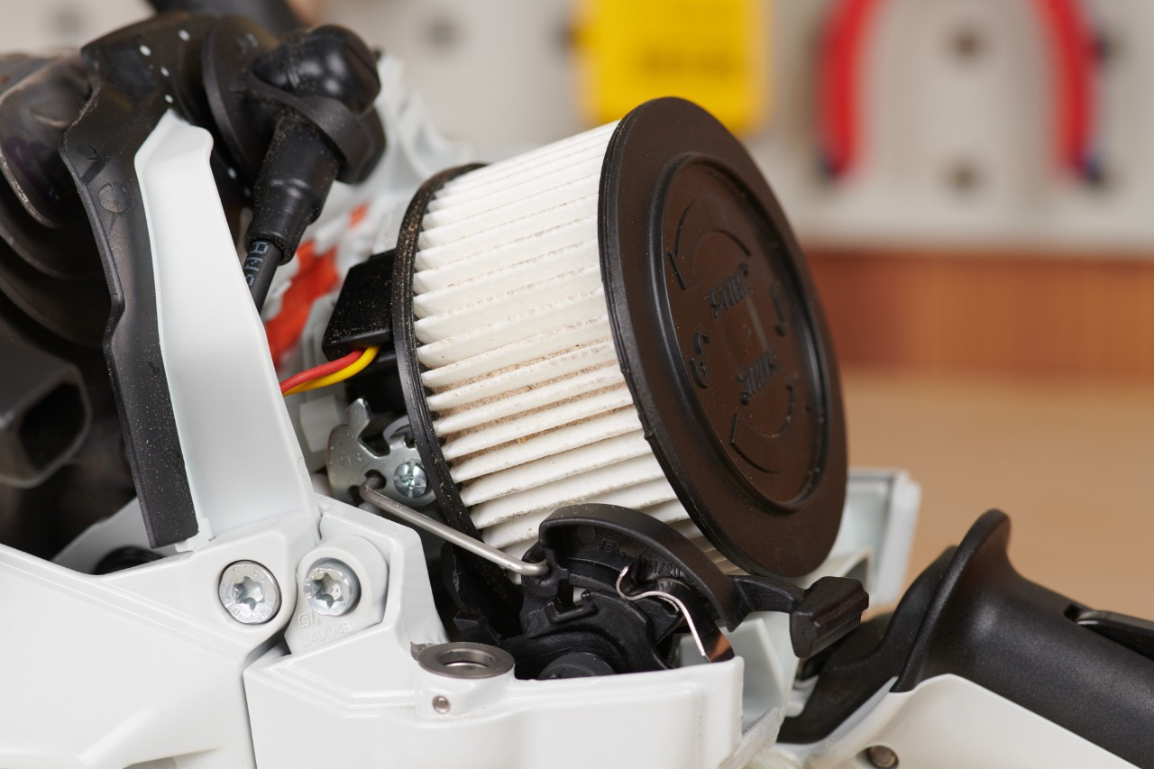 Close-up van het STIHL longlife luchtfiltersysteem