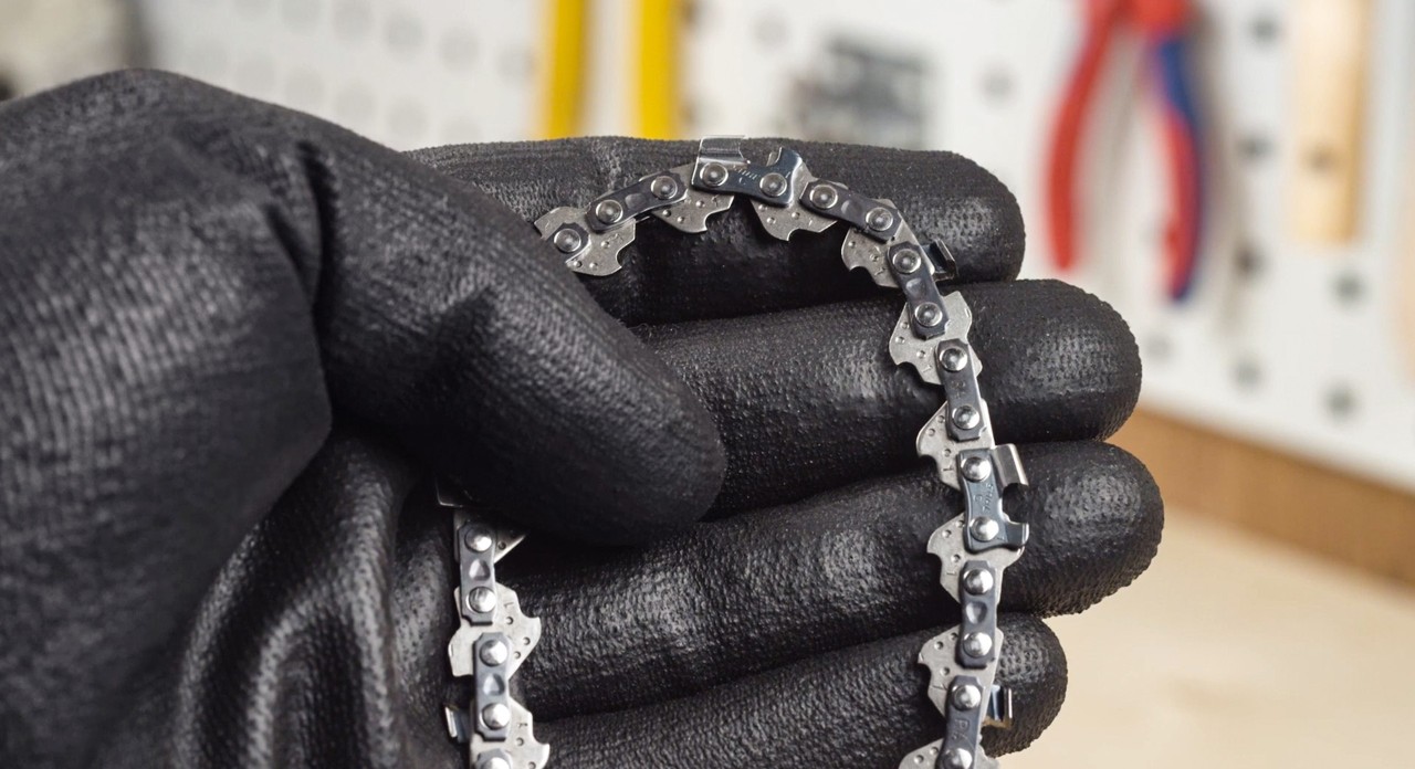 Close-up van een zaagketting