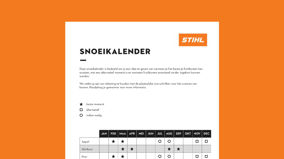 Snoeikalender: wanneer fruitbomen snoeien?